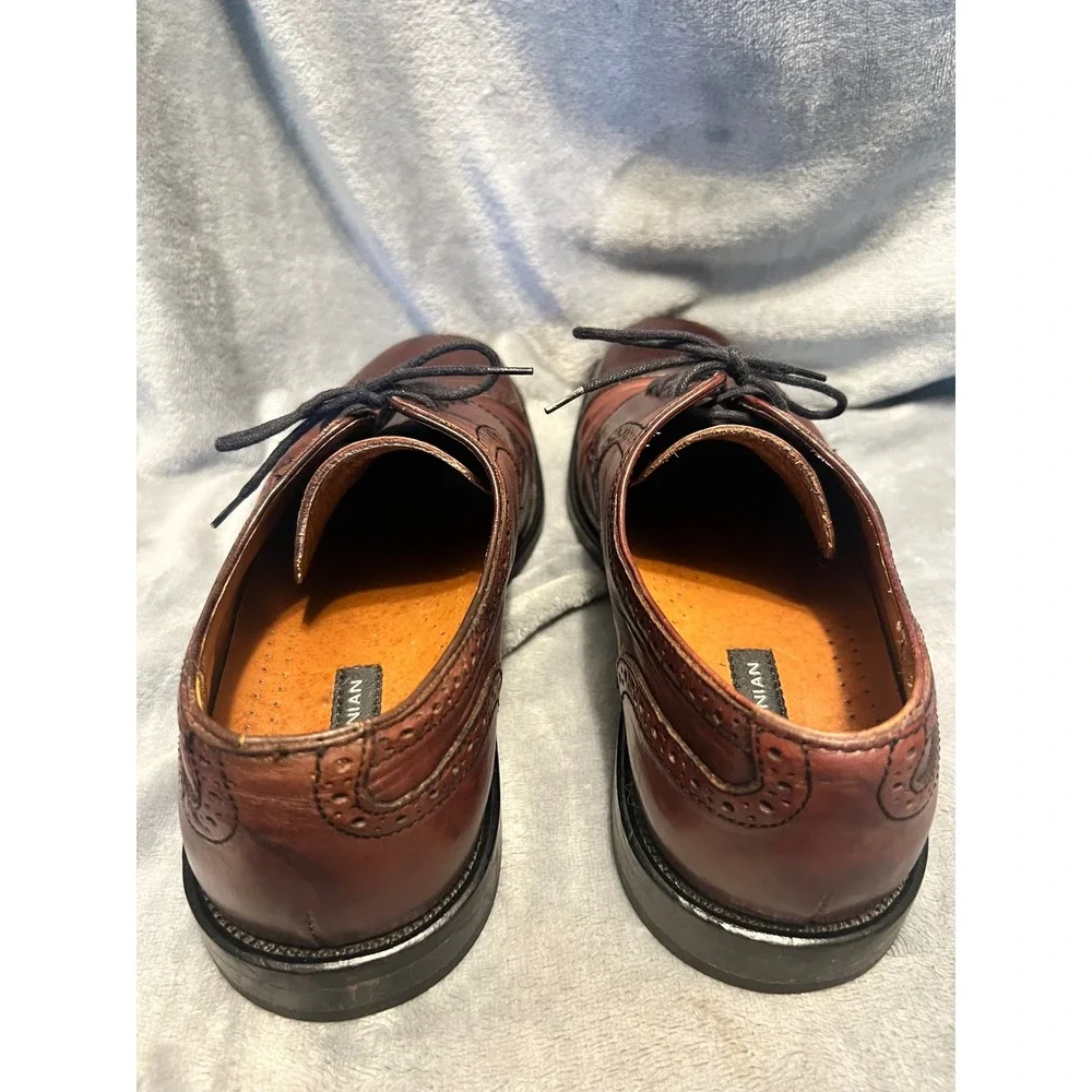 Bostonian Cap Toe Oxford Dress Shoes Mens Size 10W‎ Brown Leather Italy